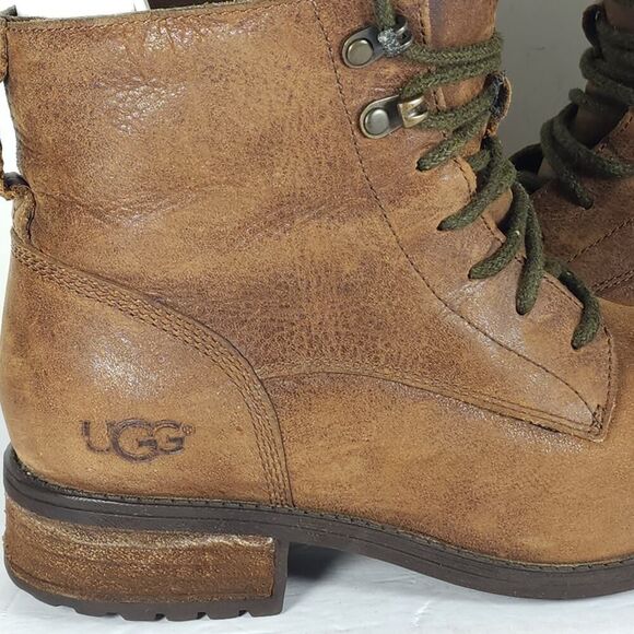 Ugg Women's Denali US8 Brown Leather Lace Up Sheepskin Lined LaceUp Combat Boots - Picture 16 of 16